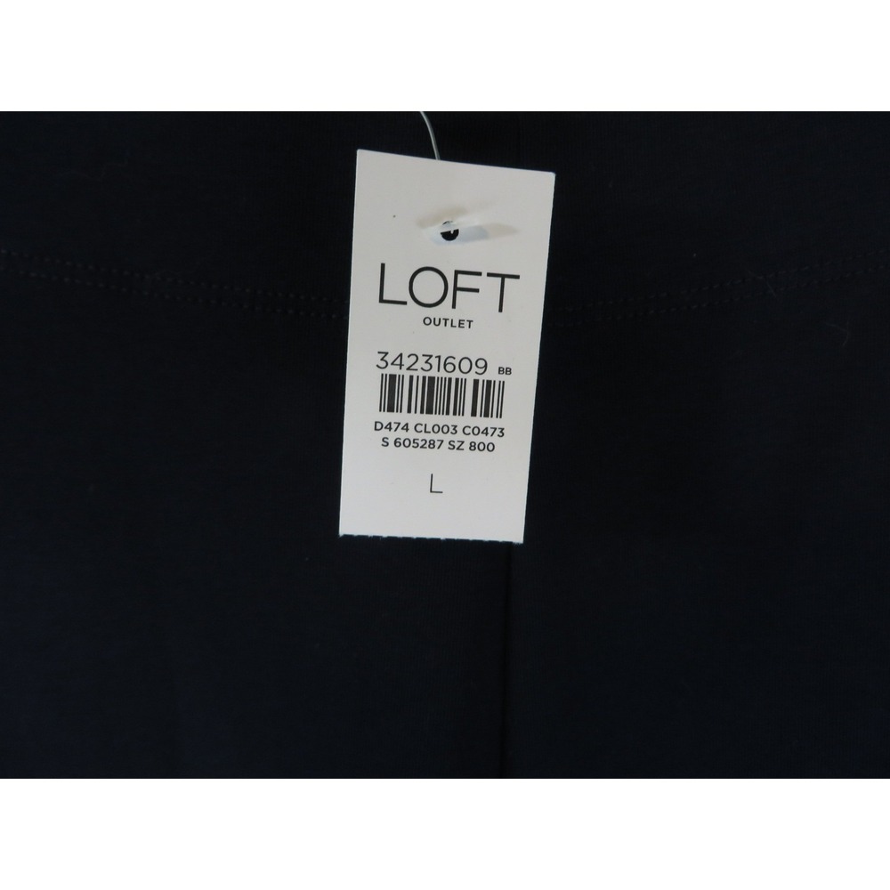 Loft Outlet Womens Navy Blue High Rise Cotton Blend Leggings Large NEW 34231609 - Picture 2 of 12